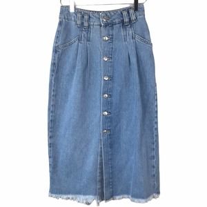 NWT - Free People Sidney Midi Denim Skirt - Size 27